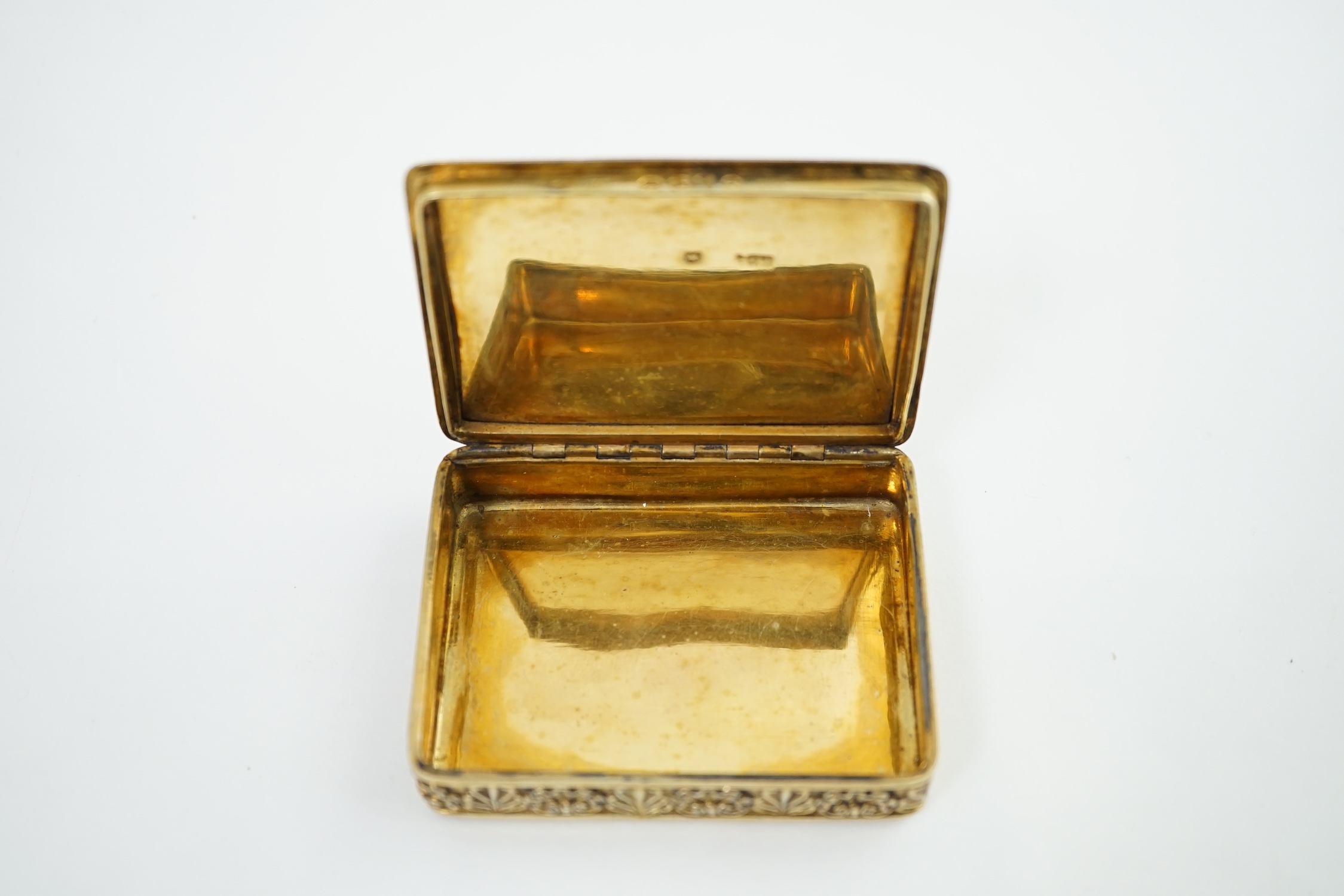 A George III silver gilt rectangular snuff box, by William Parker